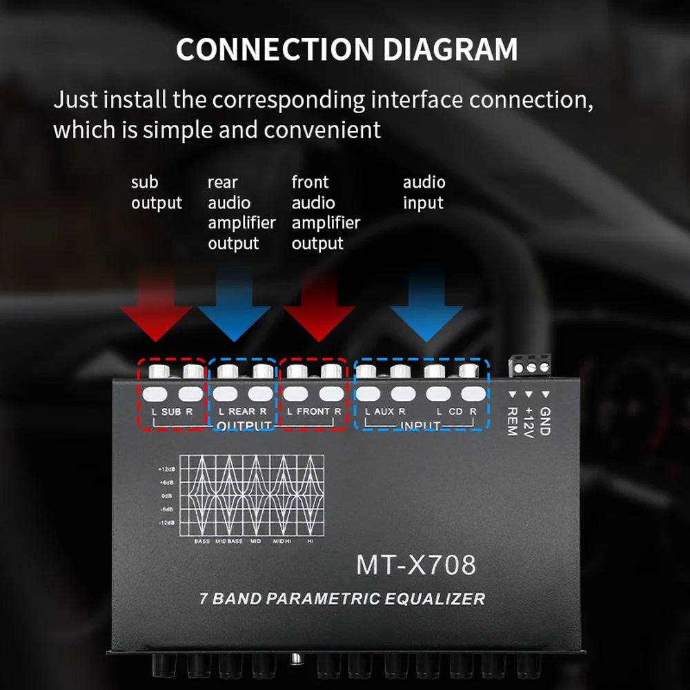 7 Band Car Audio Equalizer X6882