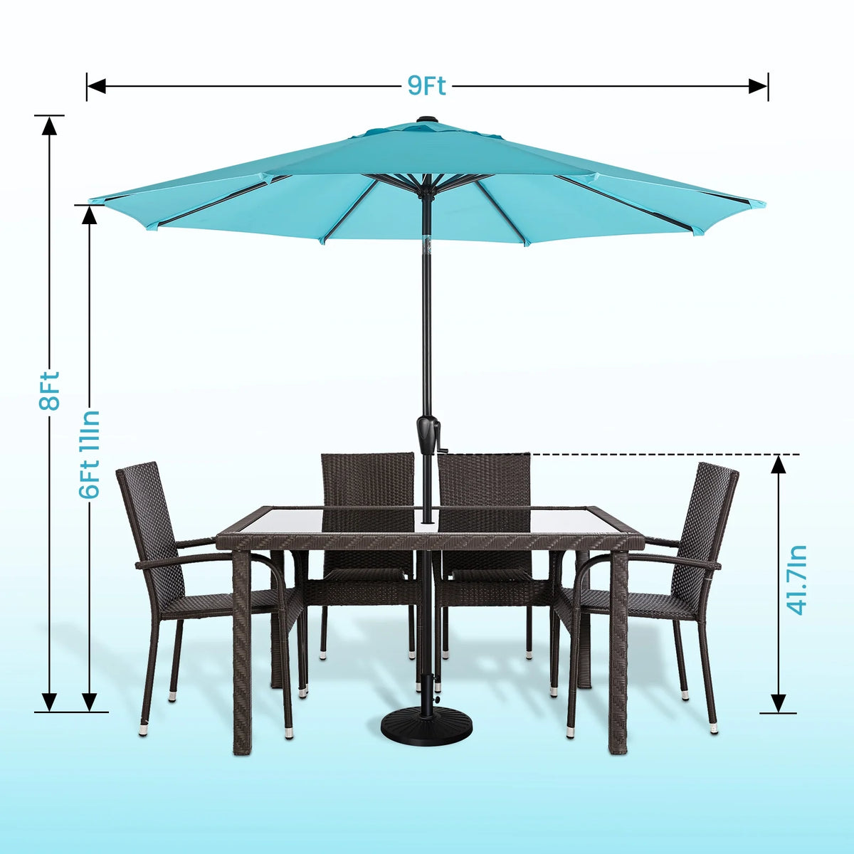 9' Round 8Rib Aluminum Market Umbrella U86478
