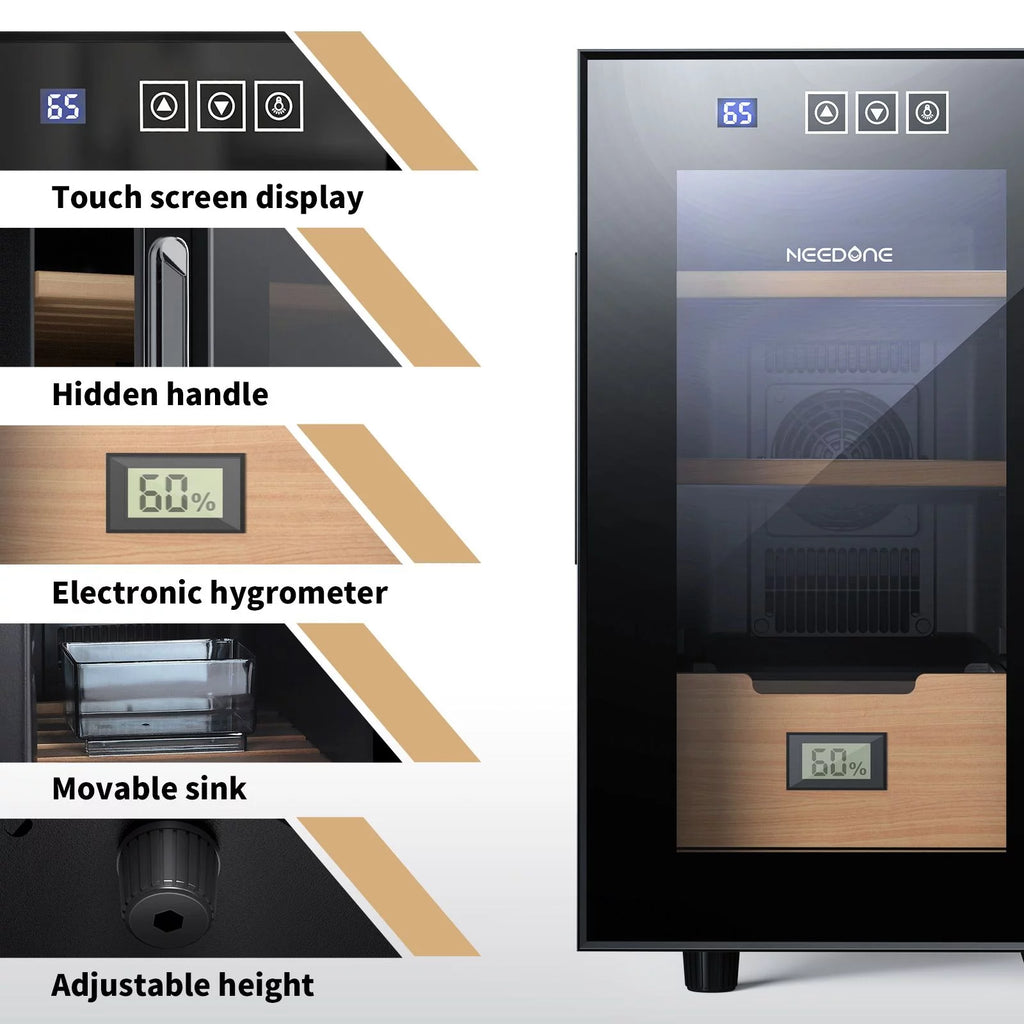 48L Electronic Cigar Cabinet with Spanish Cedar Wood Shelves V557368