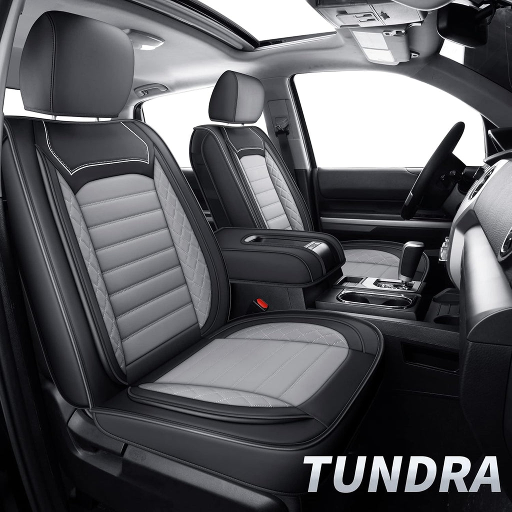 Black & Gray Water Proof Faux Leather Seat Covers Full Set B35906
