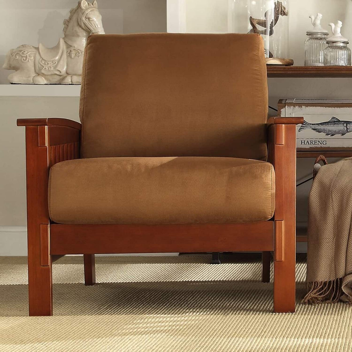 Olive Microfiber Mission Chair M866