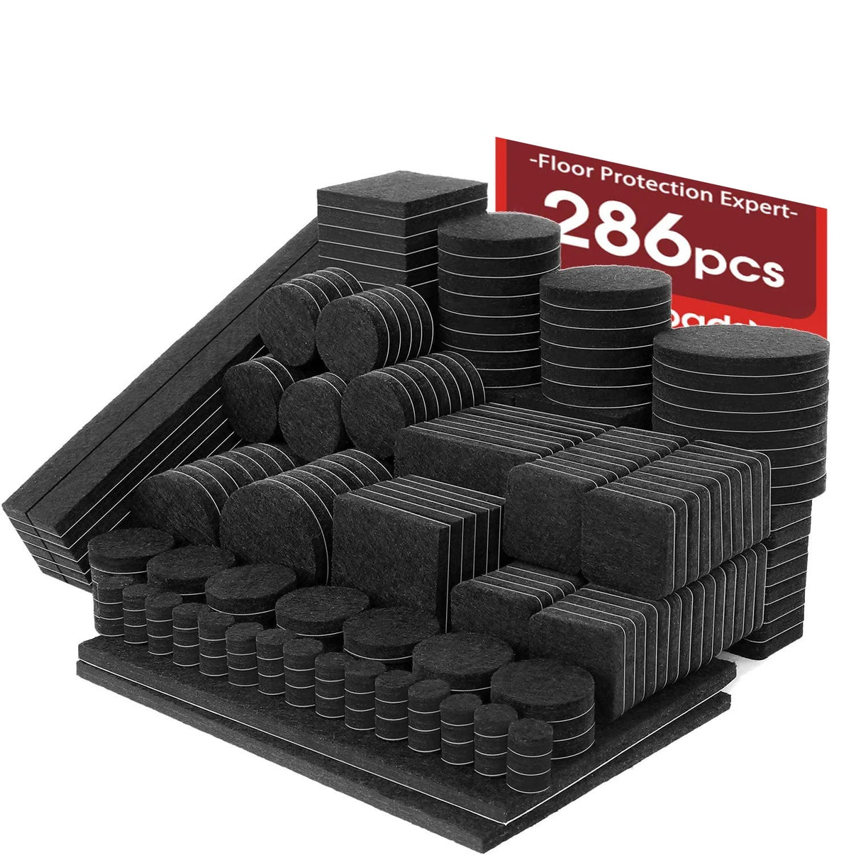 Brown Self Adhesive Felt Furniture Pads 286 Pieces W8719