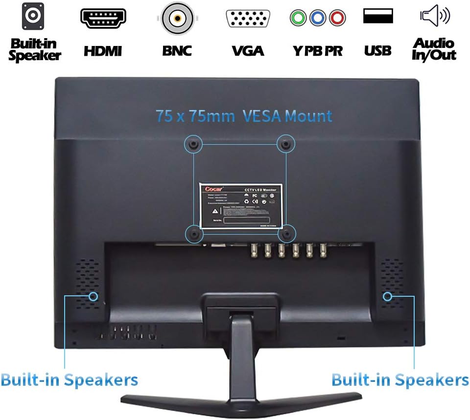 21.5 CCTV Monitor, 16:9 BNC Monitor 1920x1080 TFT LCD Display C4488