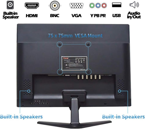 21.5 CCTV Monitor, 16:9 BNC Monitor 1920x1080 TFT LCD Display C4488
