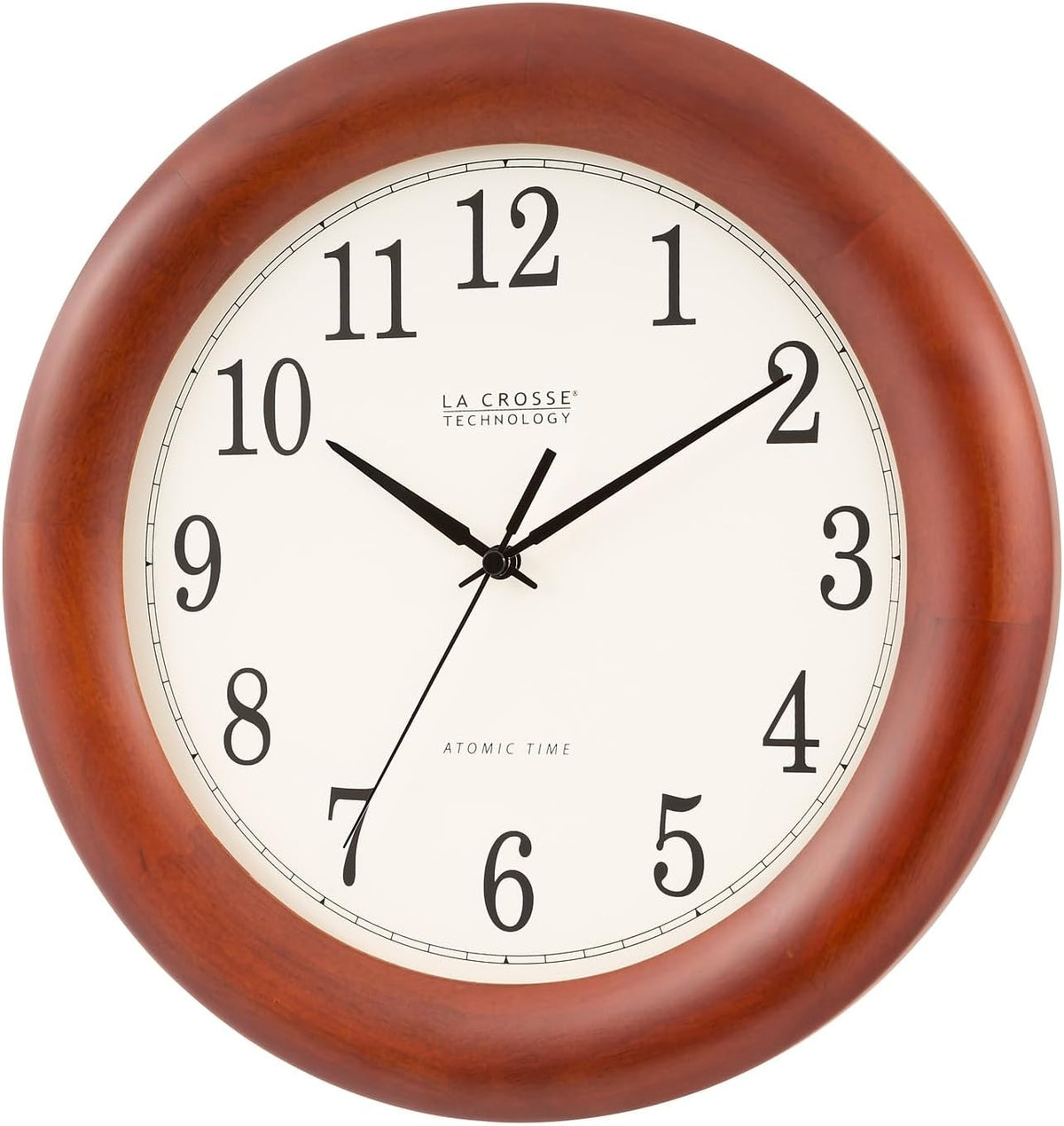 12.5 Inch Cherry Wood Atomic Analog Clock Z992767