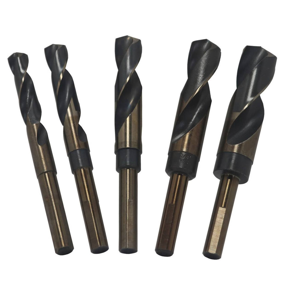 9/16 inch-1 inch 5 Piece HSS Black & Gold Reduced Shank Drill Bit Set Y644569