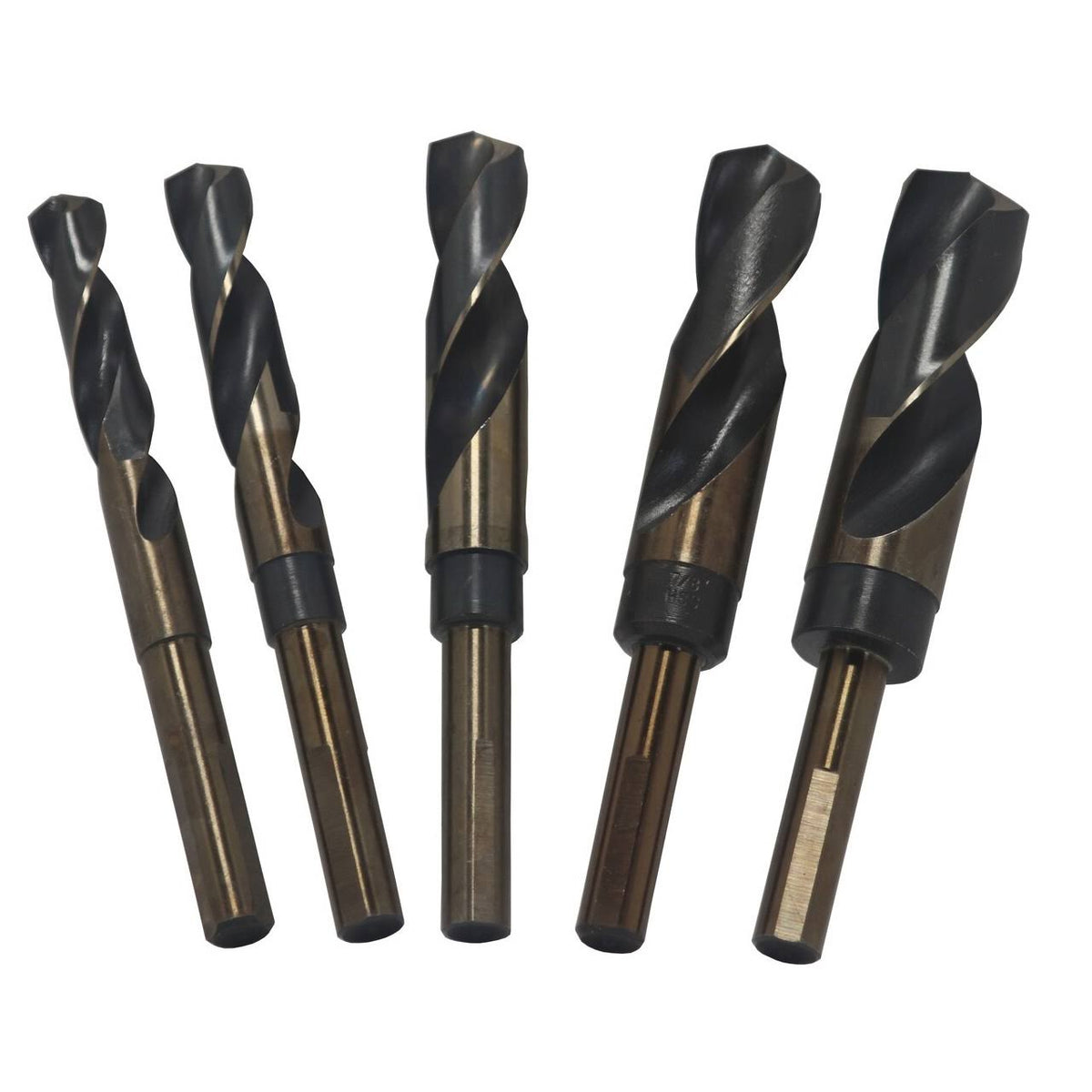 9/16 inch-1 inch 5 Piece HSS Black & Gold Reduced Shank Drill Bit Set Y644569