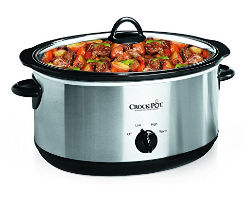 7 Quart Oval Manual Slow Cooker, Stainless Steel P887375