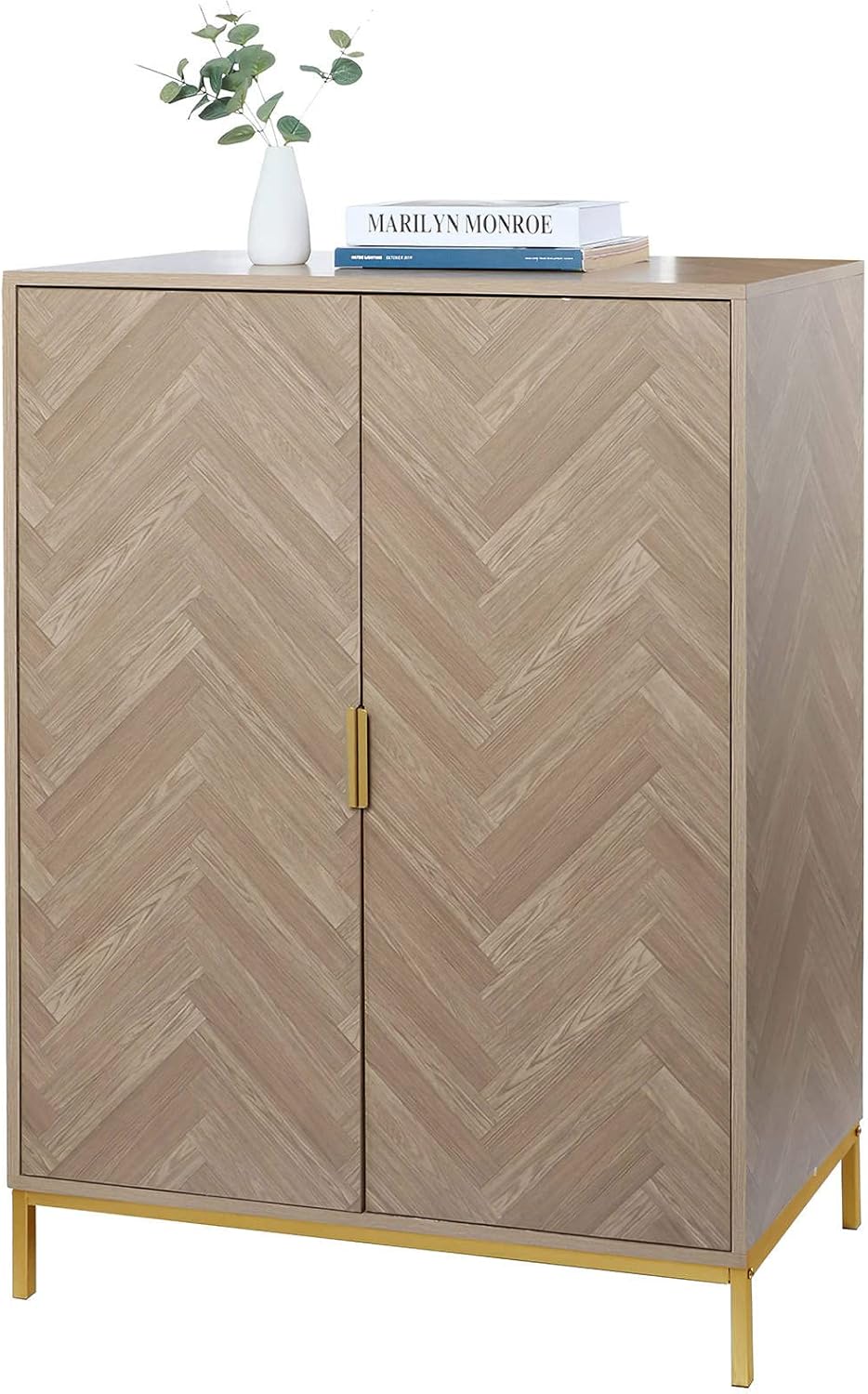 2 Doors Storage Cabinet with Golden Legs G9115