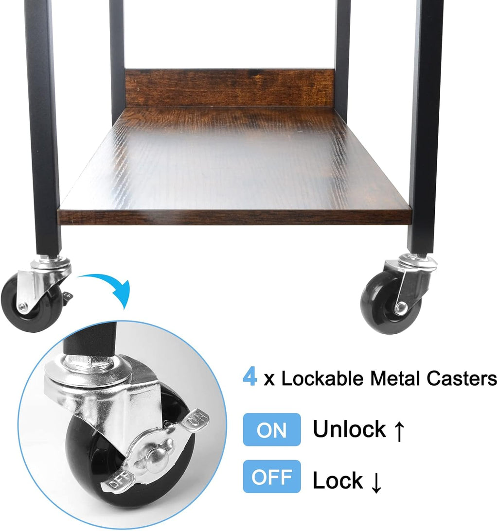 2-Tier CPU Rolling Stand with 4 Caster Wheels S67901