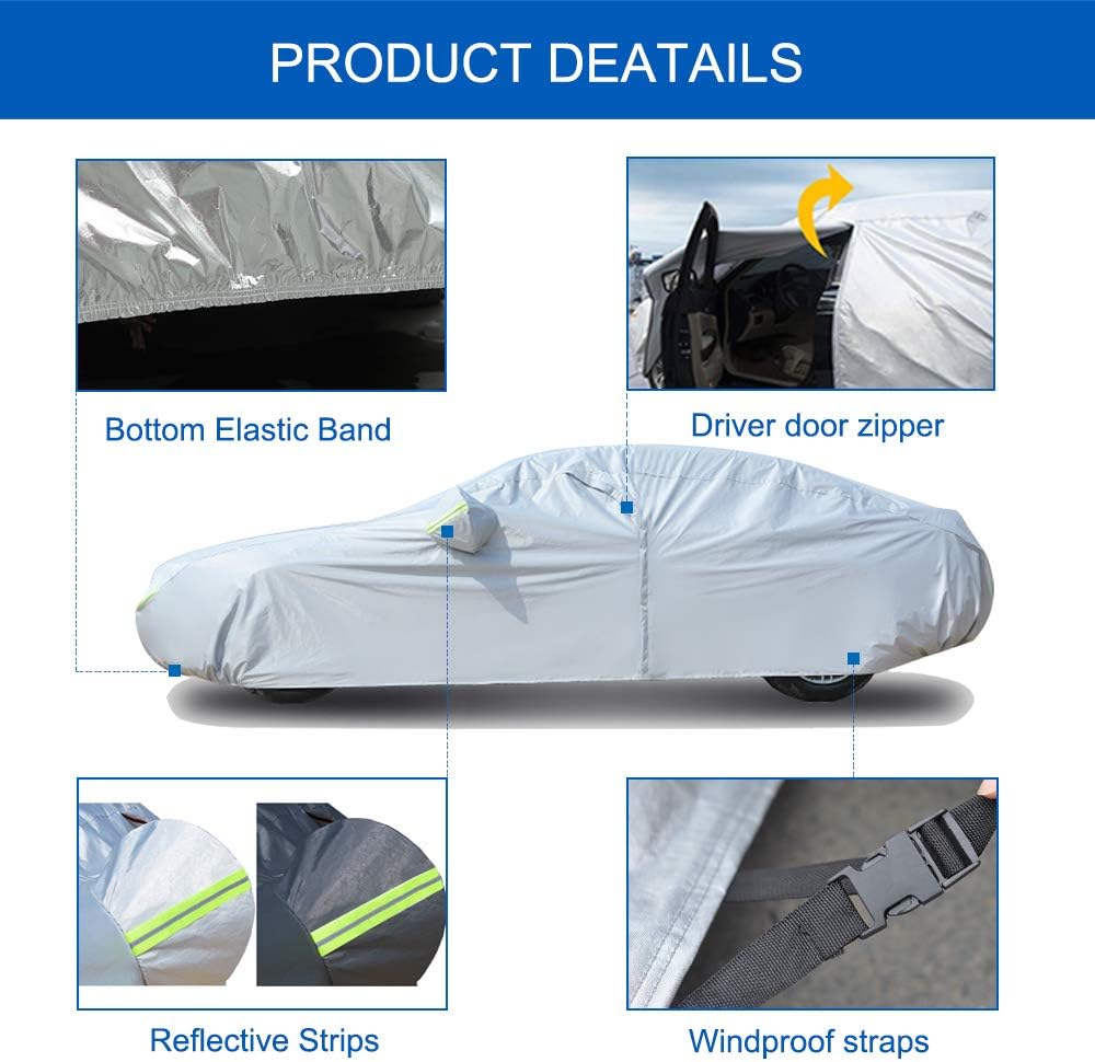 6 Layers Waterproof Car Cover 193 X72 X59 inches U346481