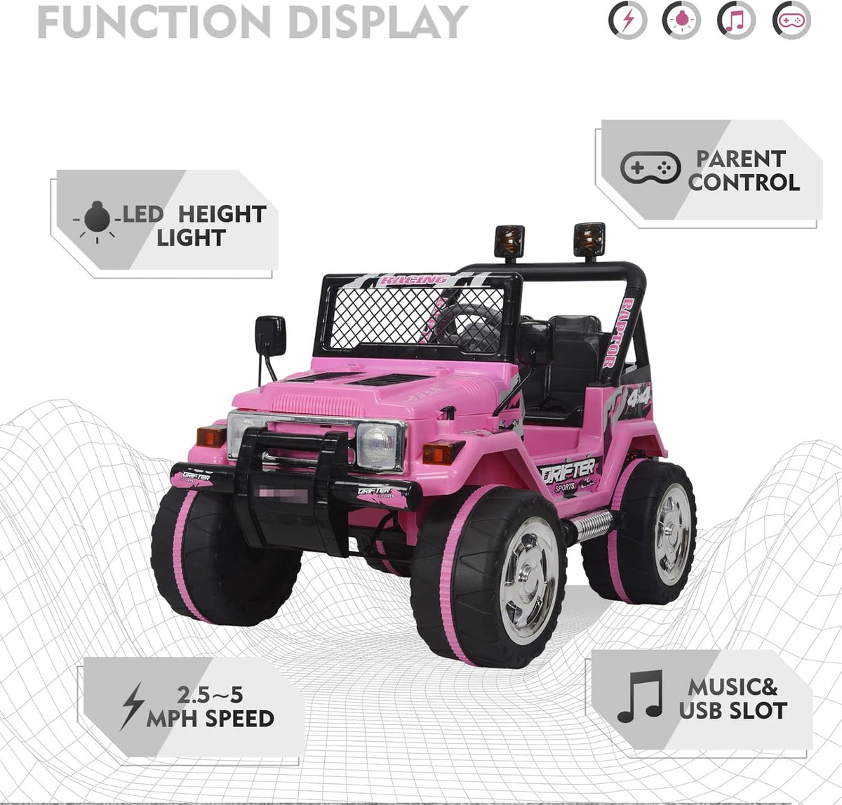 Pink 12V Kids Ride On Electric Car F145
