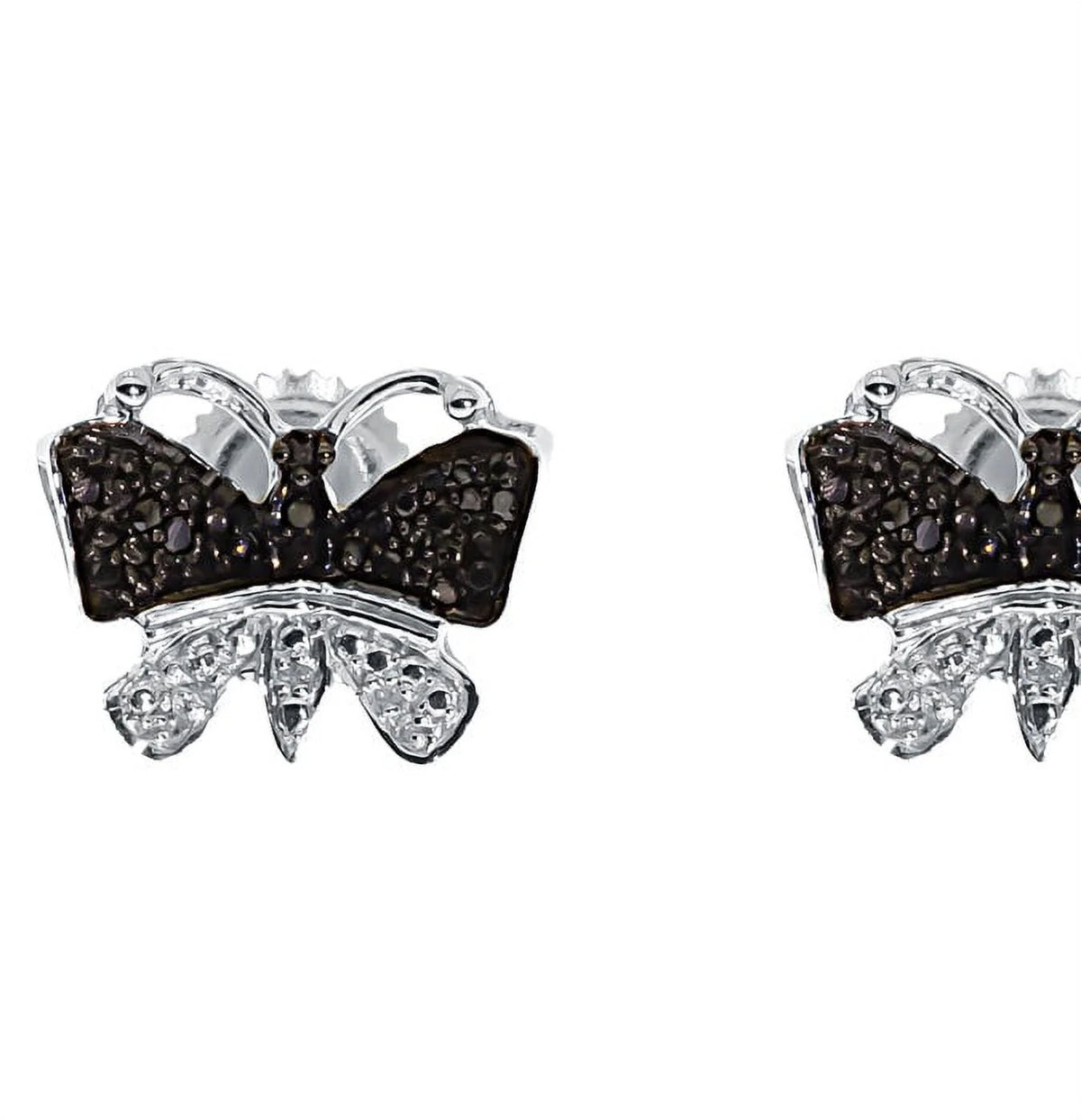 White Gold Butterfly Stud Earrings K838717