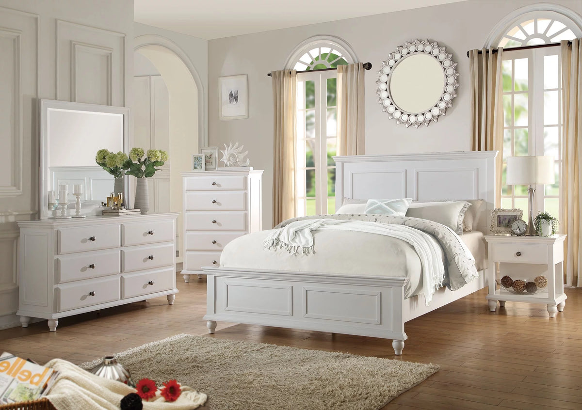 White 4 Piece Eastern King Size Bedroom Set X1965