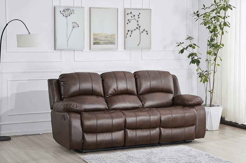 Brown Bonded Leather Recliner Sofa L601389