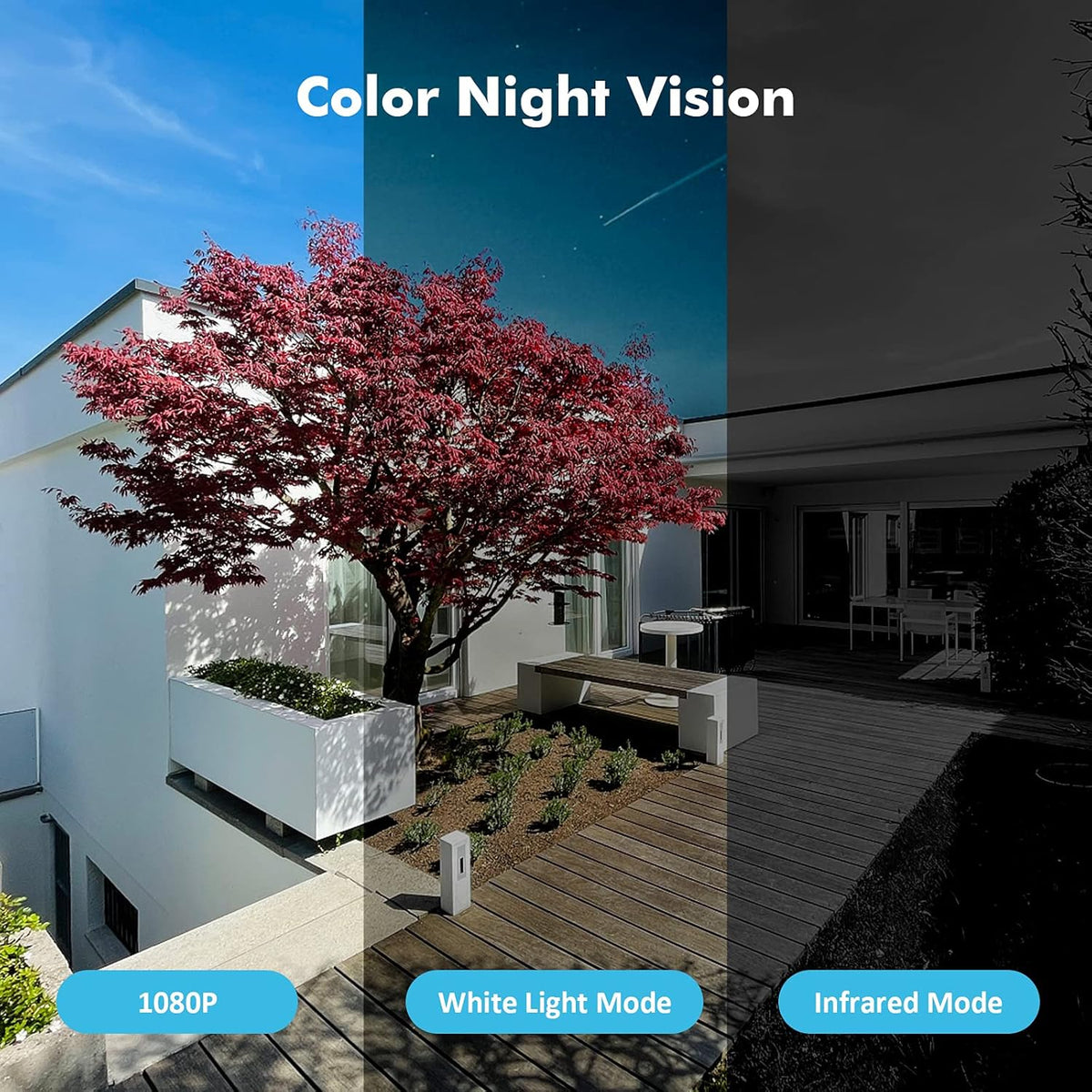 Wireless Outdoor Security Camera with Spotlight & Siren, 1080P Battery Powered, AI Motion Detection, 2-Way Audio, Color Night Vision, IP66 Weatherproof W9155