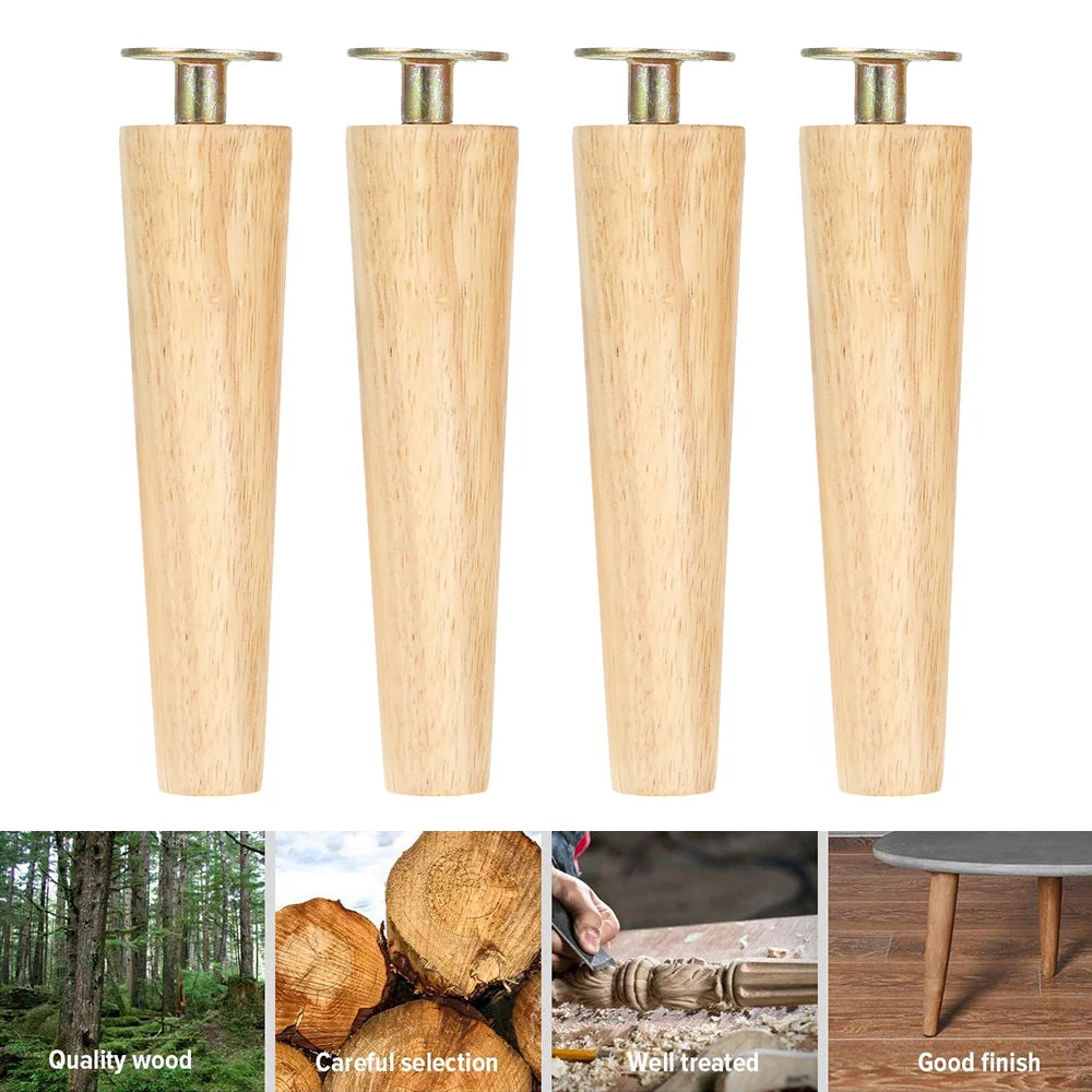 Wood Tapered Furniture Legs Set of 4 H8032