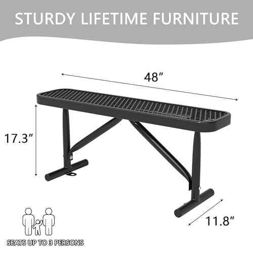 Heavy Duty Metal Park Bench with Portable Frame Z716