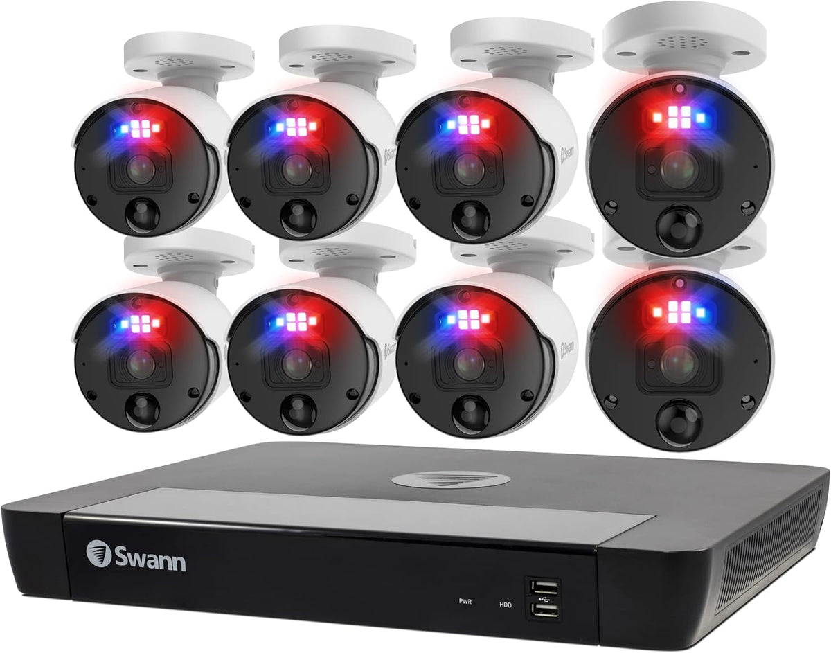 4K Indoor/Outdoor Security Camera System, 8 Bullet PoE Cameras 16 Channel NVR 2TB HDD P3641