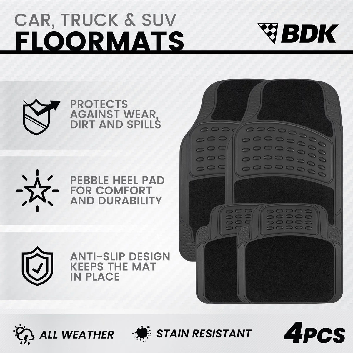 Universal Rubber & Carpet Floor Mats Set D415399