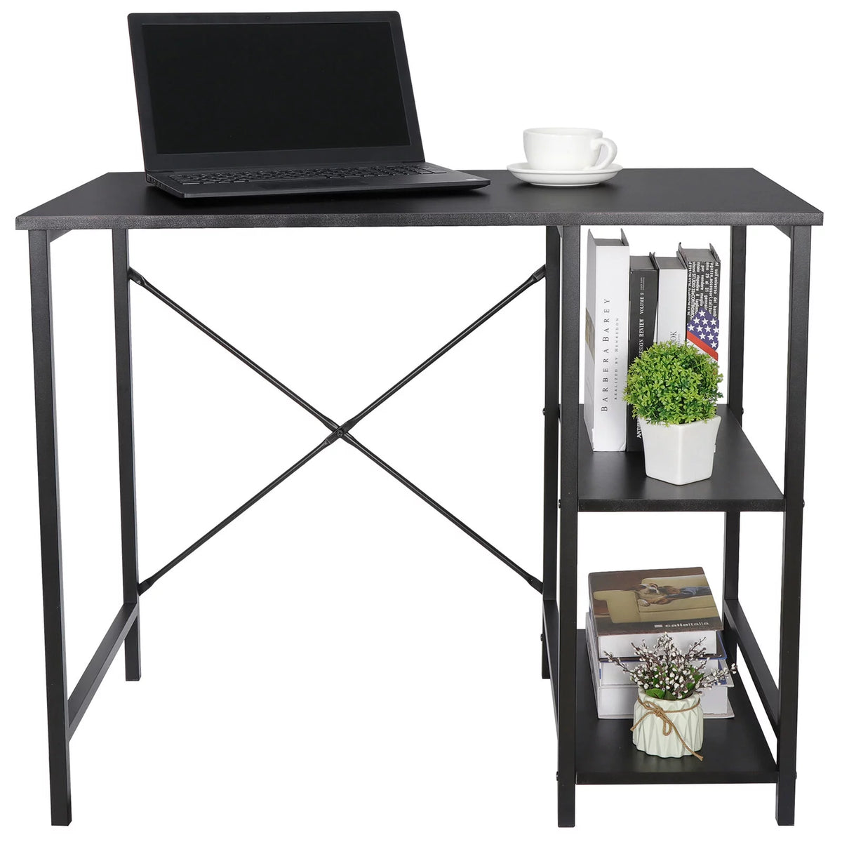 36" Computer Desk with 2 Tier Shelf F8198