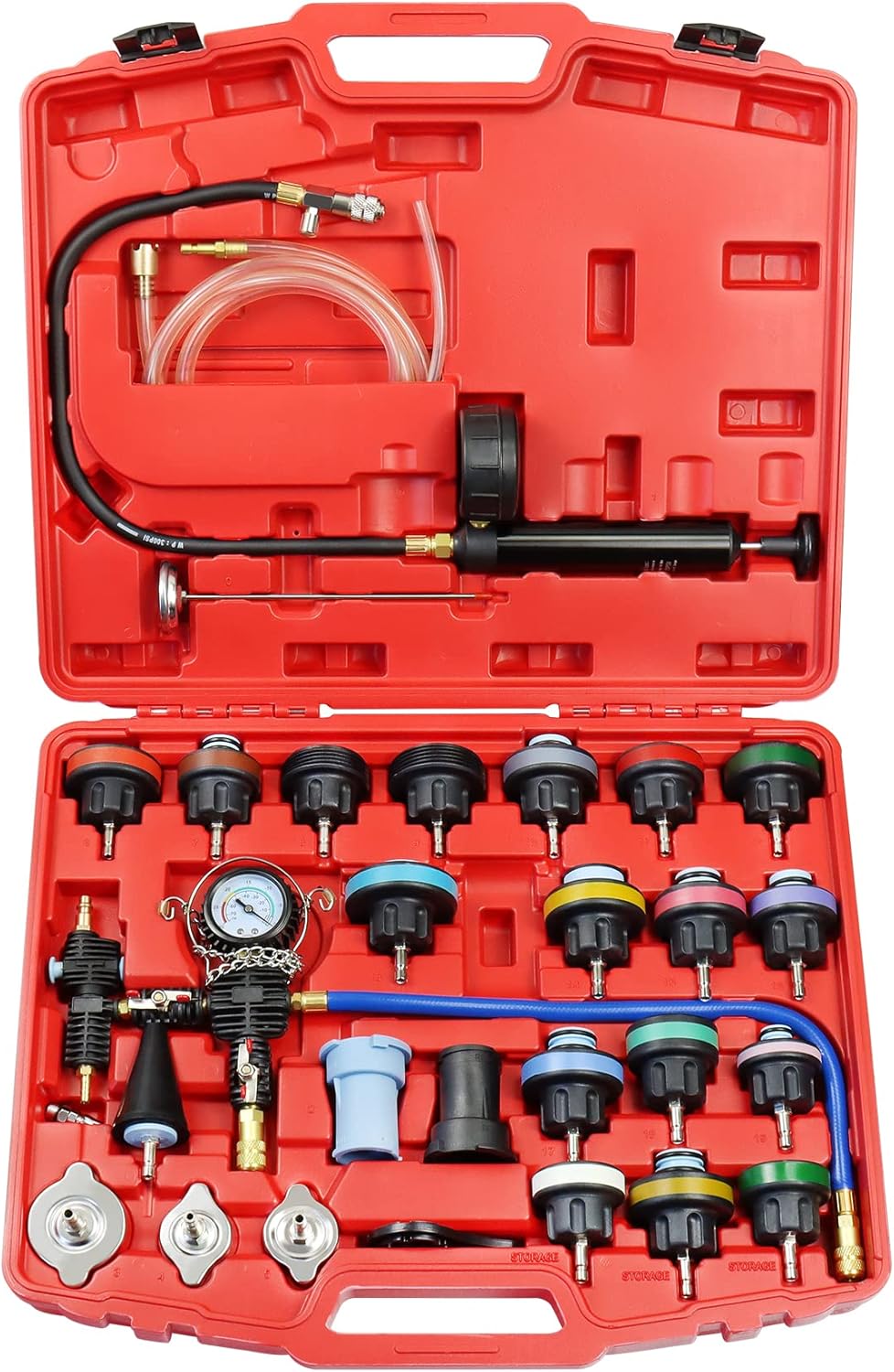 28PCS Radiator Pressure Tester Cooling System Purge Refill Kit D135