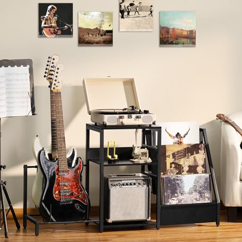 3 Tier Record Player Stand with Storage U7353