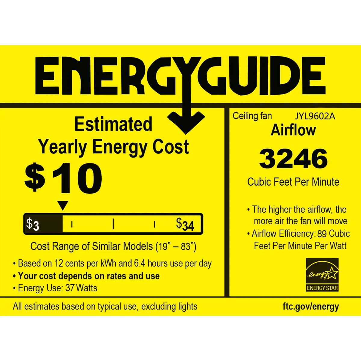 52" 6-Light Metal Wood LED Ceiling Fan M204