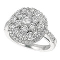 14K White Gold Halo Round Brilliant Diamond Ring R90132