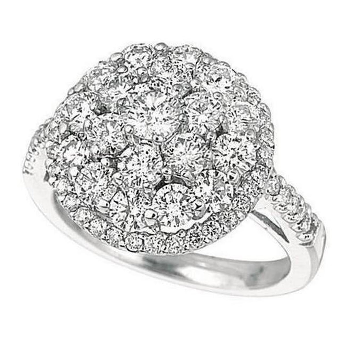 14K White Gold Halo Round Brilliant Diamond Ring R90132