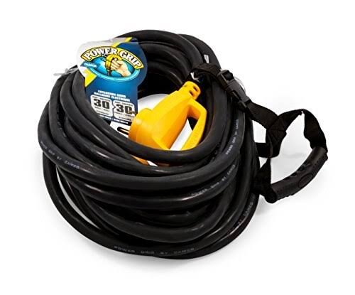 30-Amp PowerGrip Extension Cord, 50&, Black O896090