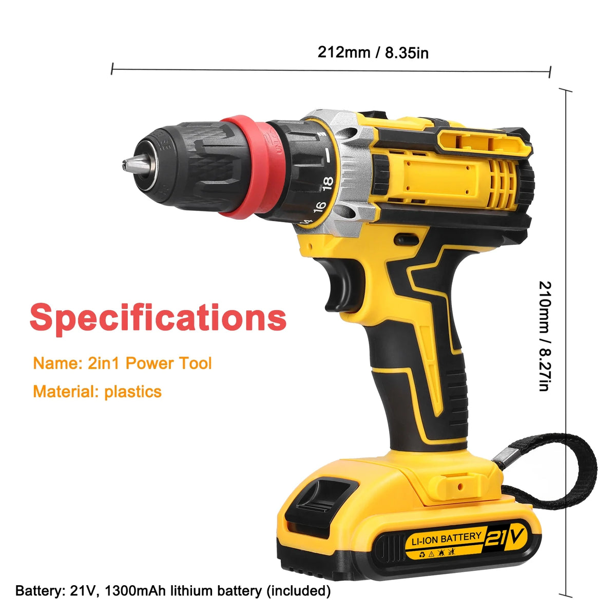 Electric Screwdriver 21V Brushed Motor Drill Set O293915