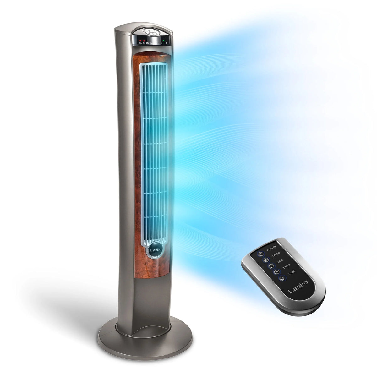 Gray/Brown Tower Fan with Timer and Remote N385197