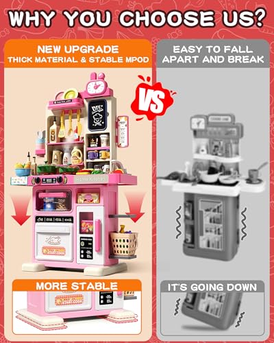 70Pcs Kids Kitchen Playset with Sound & Light F6194