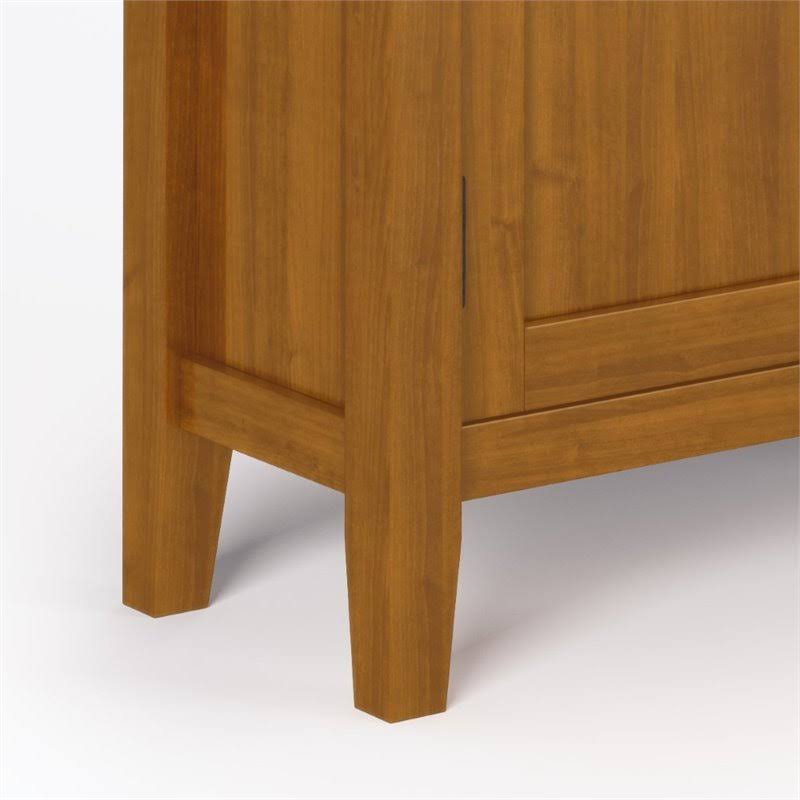 Solid Wood Low Storage Cabinet in Light Golden Brown X825302