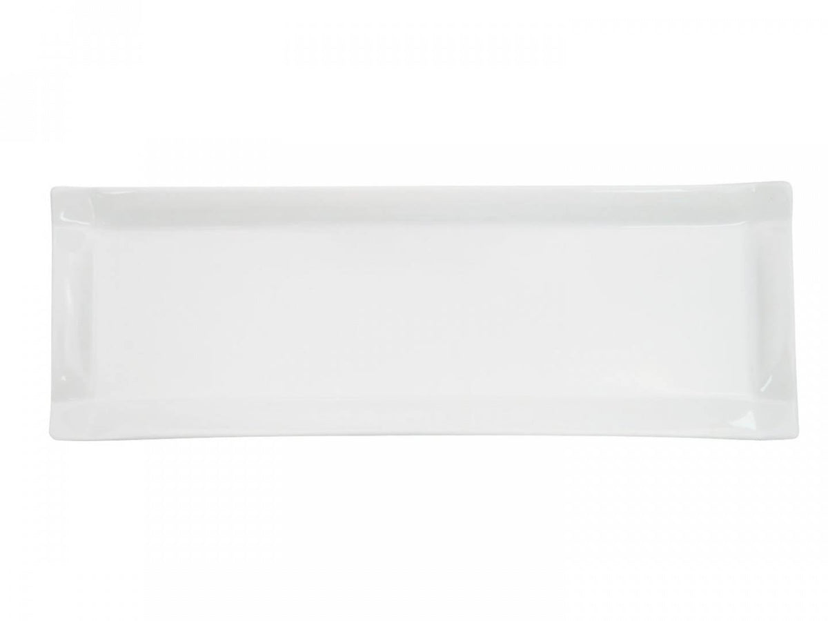 Super White Porcelain Rectangular Platter, 16-inch, Box of 12 W51951
