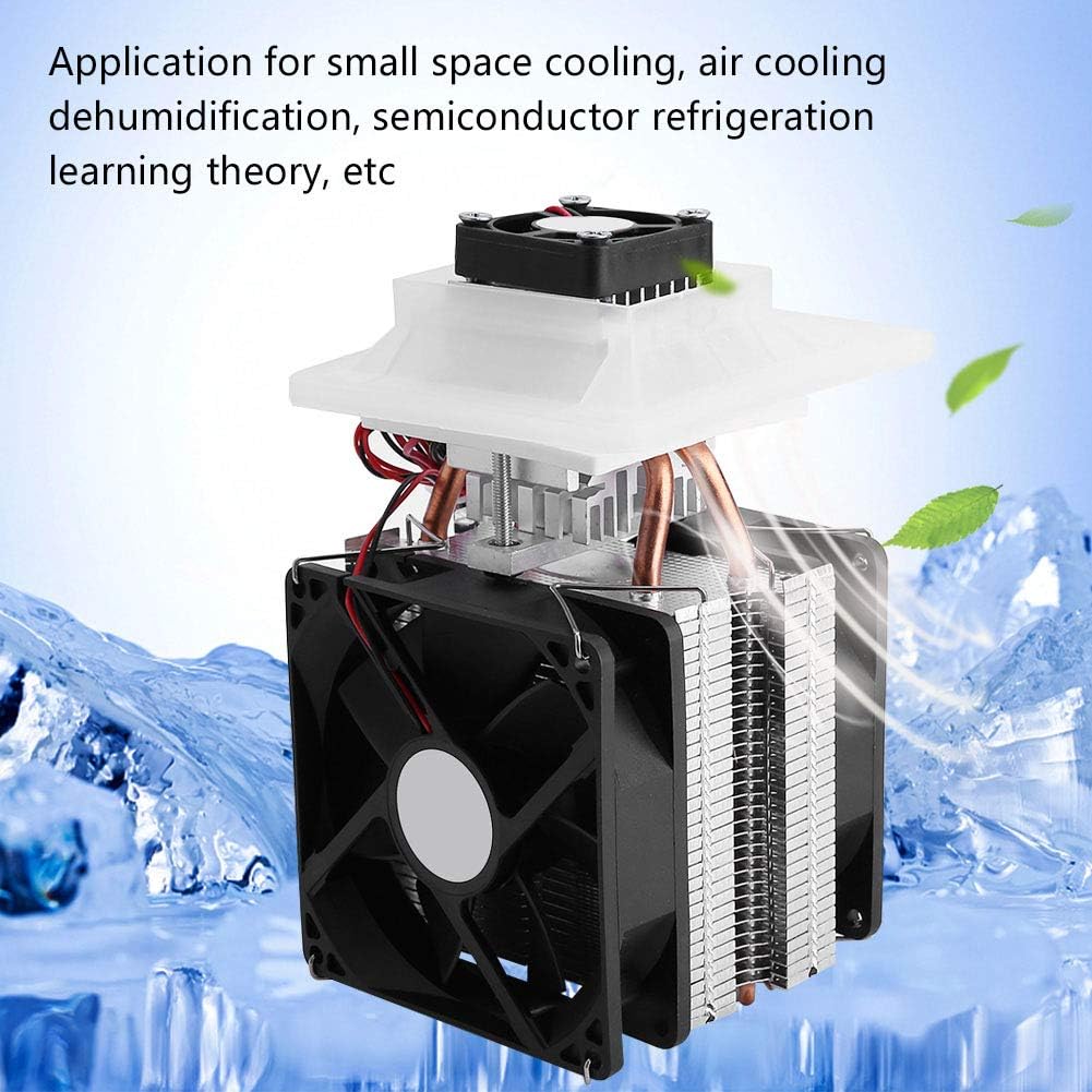 12V Semiconductor Refrigeration Thermoelectric Peltier Air Cooling Dehumidification System Cooler Fan Kit 175x100x98 mm T2864