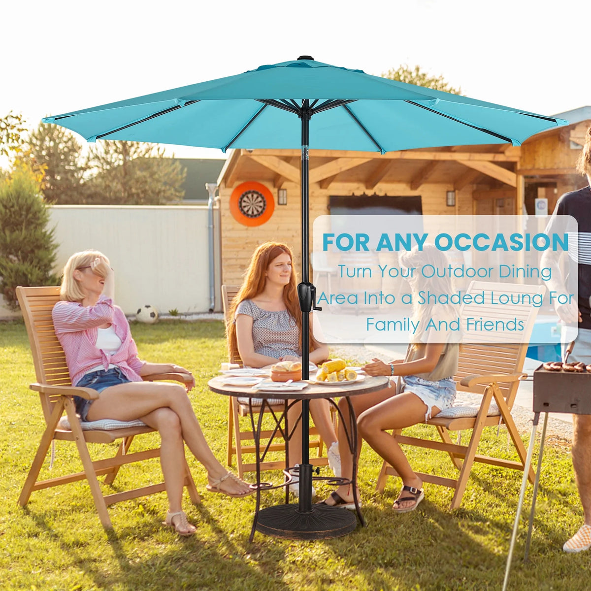 9' Round 8Rib Aluminum Market Umbrella U86478