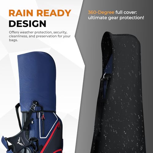 14 Way Dividers Golf Stand Bag Lightweight with Multiple Pockets, Dual Strap and Rain Cover Hood B9351