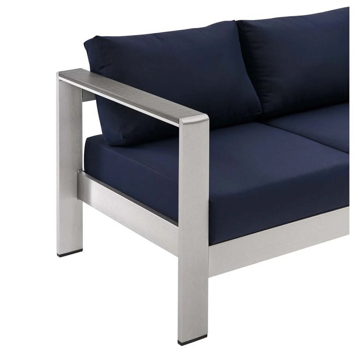 Aluminum Patio Sofa in Silver Navy E619634