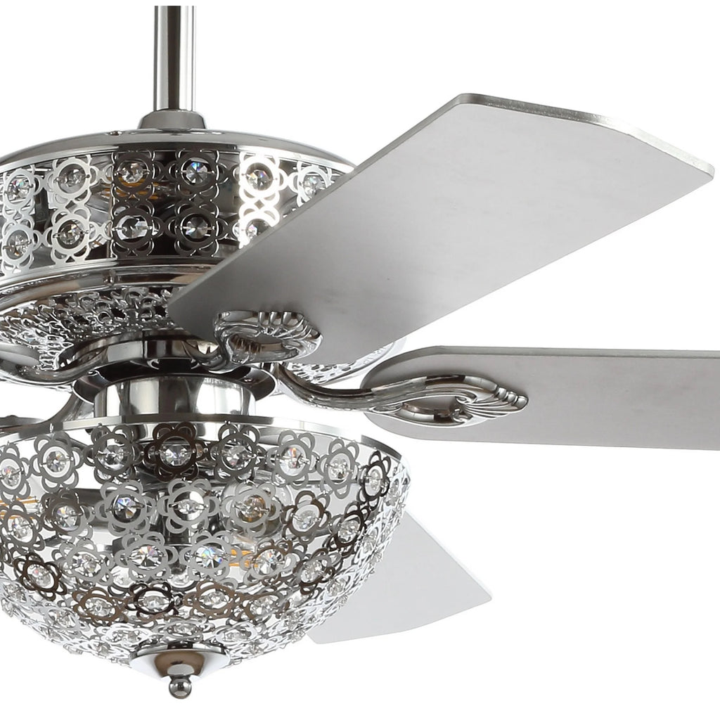 52" 6-Light Metal Wood LED Ceiling Fan M204