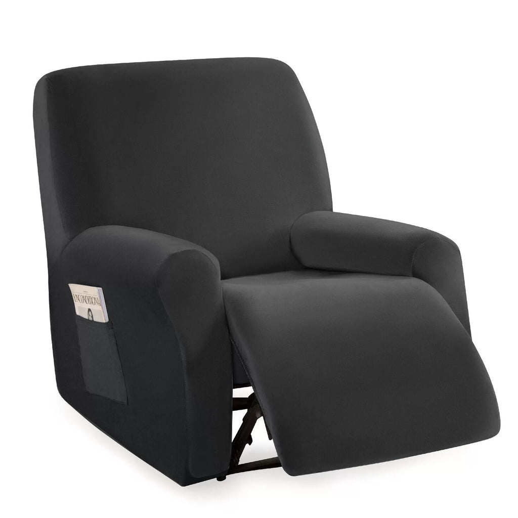 Velvet Oversized Stretch Recliner Sofa Cover 4 Pieces 1 Seat Q131