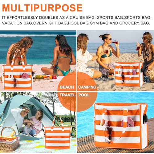 Extra Large Waterproof Beach Tote with Wet Compartment O14772