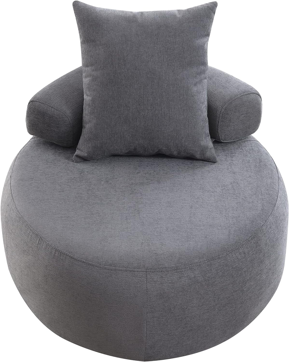 Light Gray Accent Barrel Chair with Pillow F540063