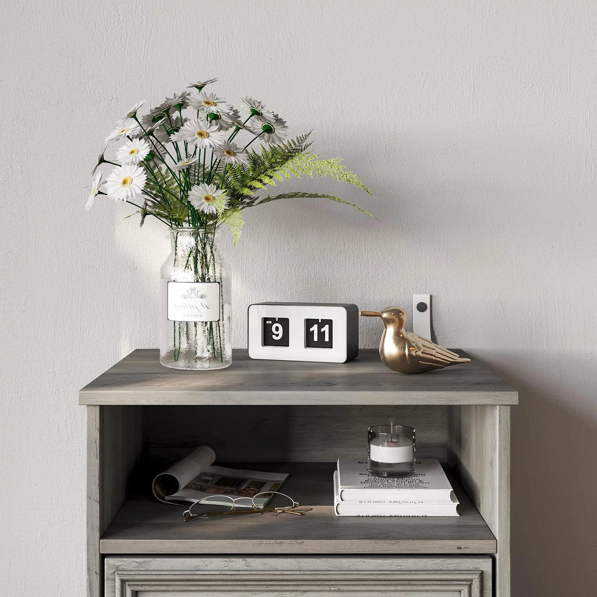 Gray Modern Nightstand Set of 2 N3106
