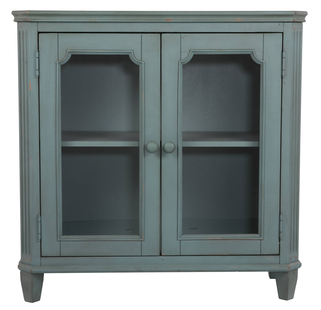 Antique Teal Door Accent Cabinet O775127