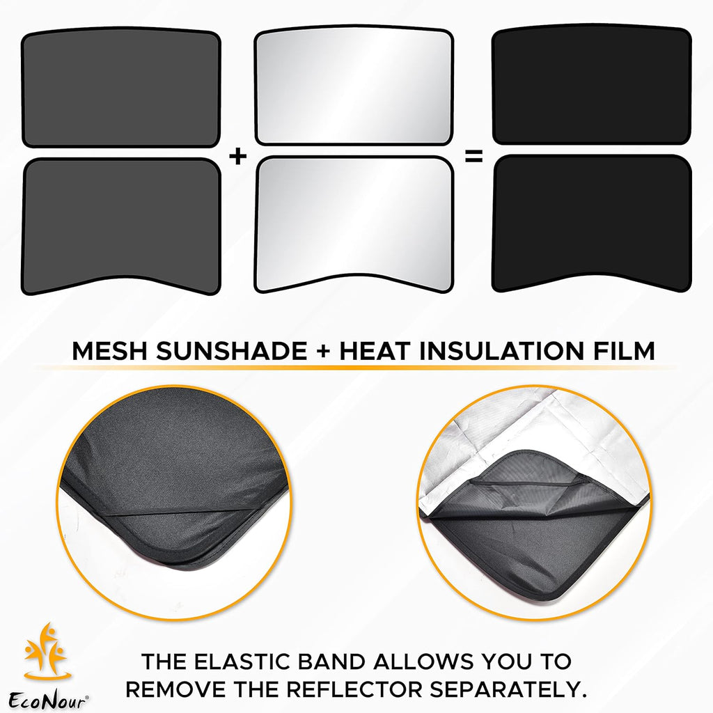 Foldable Sunroof Shade Cover with Heat Insulation Film, Pack of 2 H85446