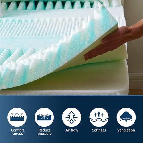 Queen 3 inch Gel Cooling Memory Foam Mattress Topper B1438