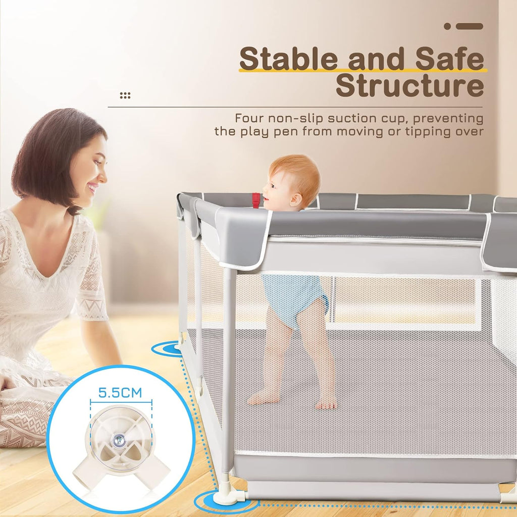 Extra Large Baby Playpen with Soft Breathable Mesh I32885