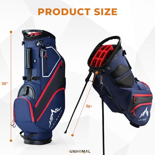 14 Way Dividers Golf Stand Bag Lightweight with Multiple Pockets, Dual Strap and Rain Cover Hood B9351